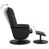 vidaXL Massage Recliner Chair with Footstool Black Faux Leather