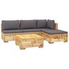 vidaXL 5 Piece Garden Lounge Set with Cushions Solid Wood Teak