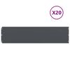 vidaXL Lawn Edgings 20 pcs Anthracite 25x103 cm Cold-rolled Steel