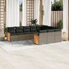 vidaXL 10 Piece Garden Sofa Set with Cushions Grey Poly Rattan
