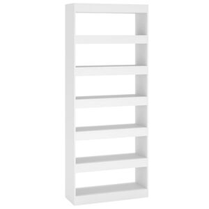 vidaXL Book Cabinet | White | Engineered wood | 80 x 30 x 198 cm | Book Cabinet