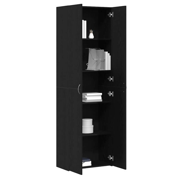 vidaXL Office Cabinet Black oak 60 x 32 x 190 Engineered wood