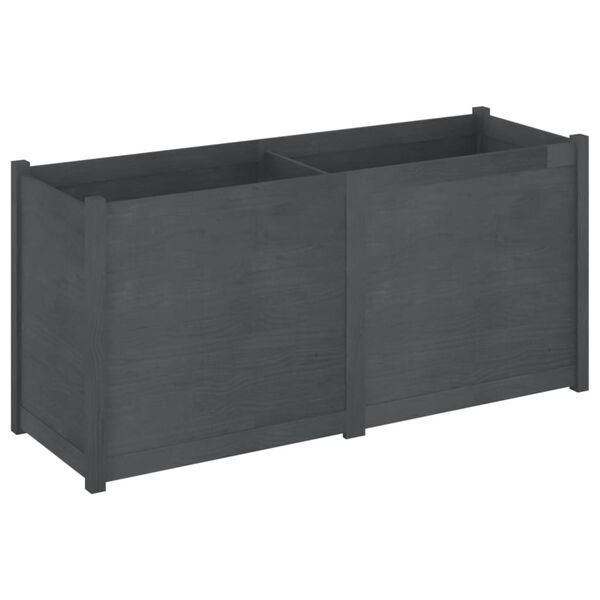 vidaXL Garden Planter Grey 150x50x70 cm Solid Pinewood