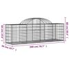 vidaXL Arched Gabion Baskets 5 pcs 200x50x60/80 cm Galvanised Iron