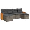 vidaXL 6 Piece Garden Sofa Set with Cushions Grey Poly Rattan
