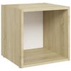 vidaXL 6 Piece TV Cabinet Set White and Sonoma Oak Engineered Wood