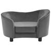 vidaXL Dog Sofa Grey 69x49x40 cm Plush and Faux Leather
