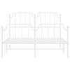 vidaXL Metal Bed Frame without Mattress with Footboard White 150x200cm