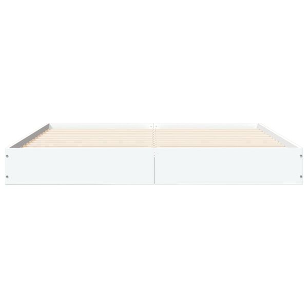 vidaXL Bed Frame without Mattress White 135x190 cm Double Engineered Wood