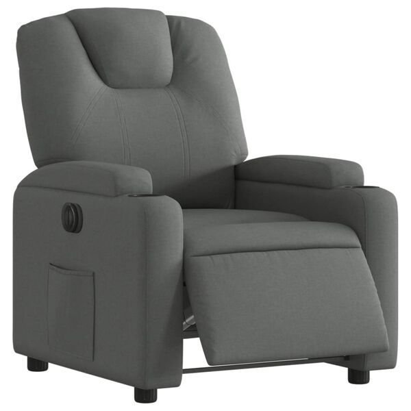vidaXL Electric Recliner Chair Dark Grey Fabric