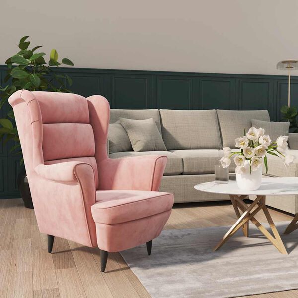 vidaXL Armchair Pink Velvet