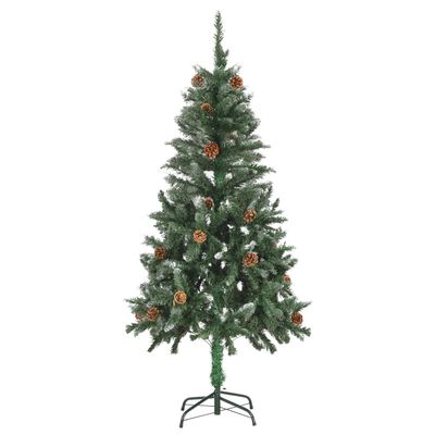 vidaXL Artificial Christmas Tree with Pine Cones and White Glitter 150 cm