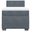 vidaXL Box Spring Bed with Mattress Dark Grey King Single Fabric