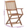vidaXL Folding Garden Chairs 6 pcs with Cushions Solid Acacia Wood