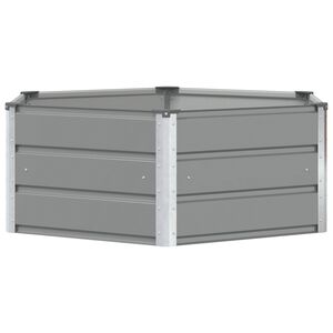 vidaXL Planter Light Grey 129 x 129 x 45 cm Steel