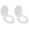 vidaXL Toilet Seats with Lids 2 pcs MDF White