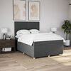 vidaXL Box Spring Bed with Mattress Dark Grey Double Fabric