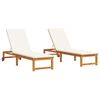 vidaXL Sun Lounger 2 pcs Solid Acacia Wood Brown