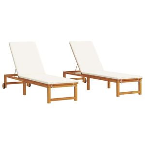 vidaXL Sun Lounger 2 pcs Solid Acacia Wood Brown