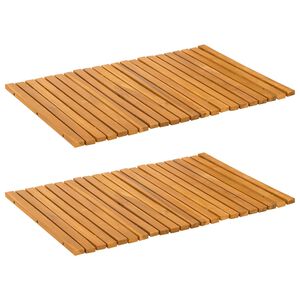 vidaXL Bath Mat Natural 60 x 40 cm Solid Acacia Wood