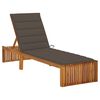 vidaXL Sun Lounger with Cushion Solid Acacia Wood