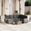 vidaXL 8 Piece Garden Sofa Set with Cushions Grey Poly Rattan