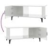 vidaXL Coffee Table High Gloss White 90x50x40 cm Engineered Wood