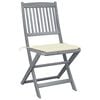 vidaXL Folding Outdoor Chairs 4 pcs with Cushions Solid Acacia Wood