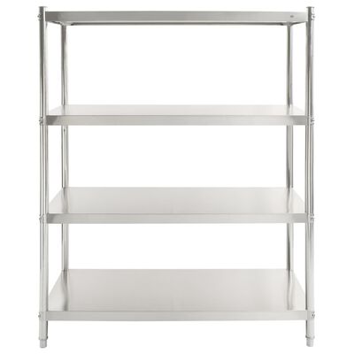 vidaXL 4-Tier Kitchen Shelf 120x50x155 cm Stainless Steel