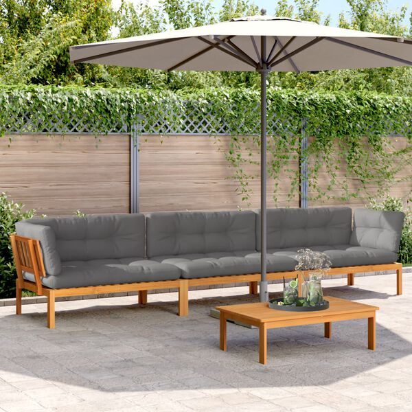 vidaXL 4 Piece Garden Pallet Sofa Set with Cushions Solid Wood Acacia