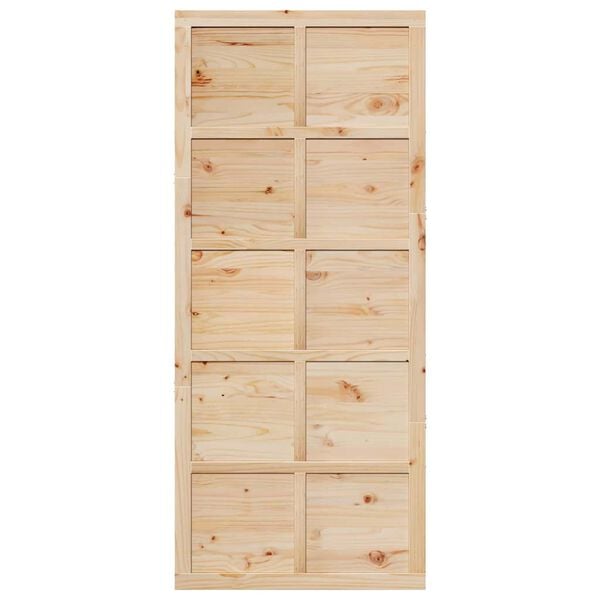 vidaXL Barn Door Brown 100 x 2.5 x 208 cm Solid Pine Wood