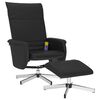 vidaXL Massage Recliner Chair with Footstool Black Faux Leather