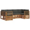 vidaXL Outdoor Sofa Set 6 pcs Natural and Anthracite