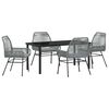 vidaXL Garden Dining Set 5 pcs Grey Poly Rattan
