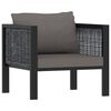 vidaXL 6 Piece Garden Lounge Set with Cushions Poly Rattan Anthracite