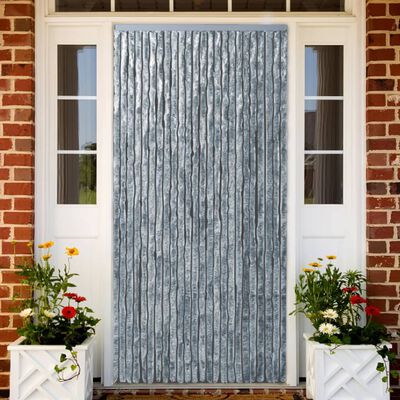 vidaXL Insect Curtain White and Grey 90x220 cm Chenille