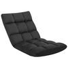 vidaXL Folding Floor Chair Black Microfibre