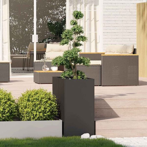vidaXL Planter Black 40x80x80 cm Steel
