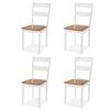 vidaXL Dining Set 5 Pieces MDF and Rubberwood White