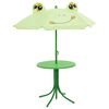 vidaXL 3 Piece Kids' Garden Bistro Set with Parasol Green