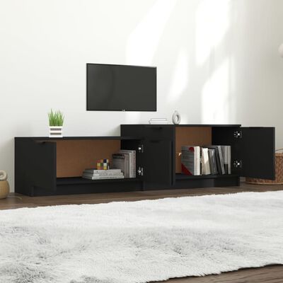 vidaXL TV Cabinet Black 158.5x36x45 cm Engineered Wood | vidaXL.com.au