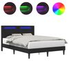 vidaXL Bed Frame with LED Strip Lights Black 137 x 190 cm Faux Leather