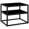vidaXL Console Table Black 50x40x40 cm Tempered Glass