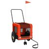 vidaXL Pet Bike Trailer | Orange and Black | Made from Oxford Fabric, Iron, PVC