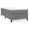 vidaXL Box Spring Bed with Mattress Dark Grey 106x203 cm King Single Size Fabric