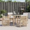 vidaXL Garden Chairs with Cushions 4 pcs Beige Poly Rattan