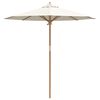 vidaXL Garden Parasol Cream White Ø 217 x 230 cm Bamboo