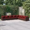 vidaXL 8 Piece Garden Lounge Set with Cushions Poly Rattan Brown