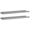 vidaXL Picture Frame Ledge Shelves 2 pcs Grey 60x9x3 cm MDF