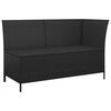 vidaXL 4 Piece Garden Lounge Set with Cushions Black Poly Rattan